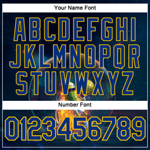 Загрузить изображение в средство просмотра галереи, Custom Navy Royal-Yellow 3D Funny Pickleball Paddles Balls Beer Performance T-Shirt