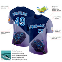 Загрузить изображение в средство просмотра галереи, Custom Blue Purple-White 3D Pickleball Paddles Balls Blueberry Performance T-Shirt