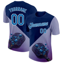 Загрузить изображение в средство просмотра галереи, Custom Blue Purple-White 3D Pickleball Paddles Balls Blueberry Performance T-Shirt