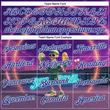 Загрузить изображение в средство просмотра галереи, Custom Purple Ice Blue 3D Funny Pickleball Paddles Balls Skeleton Performance T-Shirt