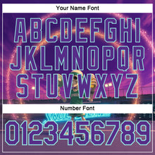 Загрузить изображение в средство просмотра галереи, Custom Purple Ice Blue 3D Funny Pickleball Paddles Balls Skeleton Performance T-Shirt