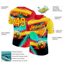 Загрузить изображение в средство просмотра галереи, Custom Red Yellow-Blue 3D Pickleball Paddles Balls Performance T-Shirt