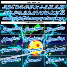 Загрузить изображение в средство просмотра галереи, Custom Navy Powder Blue-White 3D Charged Pickleball Paddles Balls Court Performance T-Shirt