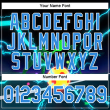 Загрузить изображение в средство просмотра галереи, Custom Navy Powder Blue-White 3D Charged Pickleball Paddles Balls Court Performance T-Shirt