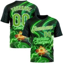 Загрузить изображение в средство просмотра галереи, Custom Green Aurora Green-White 3D Charged Pickleball Paddles Balls Court Performance T-Shirt