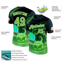 Загрузить изображение в средство просмотра галереи, Custom Green Aurora Green-White 3D Charged Happy Pickleball Paddles Balls Performance T-Shirt