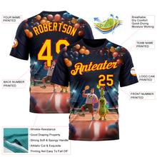 Загрузить изображение в средство просмотра галереи, Custom Navy Yellow-Red 3D Happy Family Pickleball Paddles Balls Performance T-Shirt
