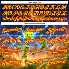 Загрузить изображение в средство просмотра галереи, Custom Navy Yellow-Red 3D Charged Happy Family Pickleball Paddles Balls Performance T-Shirt