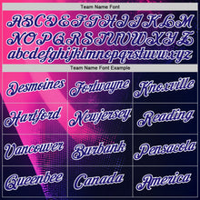 Load image into Gallery viewer, Custom Navy Dark Purple Pink-White 3D Pattern Design Gradient Neon Sportswear Performance T-Shirt
