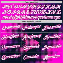 Charger l'image dans la galerie, Custom Navy White-Deep Pink 3D Pattern Design Gradient Neon Sportswear Performance T-Shirt