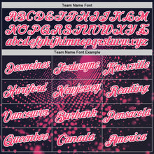 Load image into Gallery viewer, Custom Navy Neon Pink-White 3D Pattern Design Gradient Neon Sportswear Performance T-Shirt