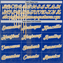 Load image into Gallery viewer, Custom Blue Old Gold-White 3D Pattern Design Brazil Stripe Sportswear Performance T-Shirt