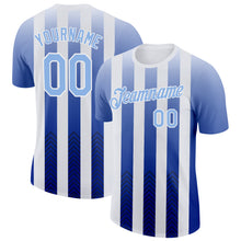 Load image into Gallery viewer, Custom White Light Blue-Black 3D Pattern Design Argentina Gradient Sportswear Performance T-Shirt