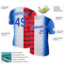 Charger l'image dans la galerie, Custom White Thunder Blue-Red 3D Pattern Design USA Gradient Sportswear Performance T-Shirt