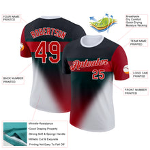 Load image into Gallery viewer, Custom Black Red-White 3D Pattern Design Gradient Sportswear Performance T-Shirt