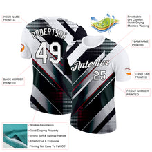 Load image into Gallery viewer, Custom White Black-Red 3D Pattern Design Gradient Sportswear Performance T-Shirt