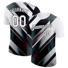 Load image into Gallery viewer, Custom White Black-Red 3D Pattern Design Gradient Sportswear Performance T-Shirt