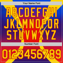 Load image into Gallery viewer, Custom Yellow Purple-Red 3D Pattern Design Gradient Sportswear Performance T-Shirt