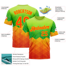 Загрузить изображение в средство просмотра галереи, Custom Green Orange-Yellow 3D Pattern Design Gradient Sportswear Performance T-Shirt
