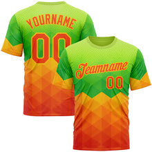 Загрузить изображение в средство просмотра галереи, Custom Green Orange-Yellow 3D Pattern Design Gradient Sportswear Performance T-Shirt