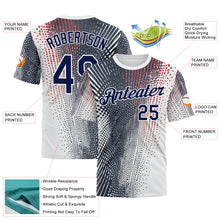 Load image into Gallery viewer, Custom White Navy 3D Pattern Design Gradient Dots Sportswear Performance T-Shirt