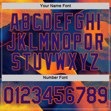 Загрузить изображение в средство просмотра галереи, Custom Orange Dark Purple-Blue 3D Pattern Design Gradient Sportswear Performance T-Shirt