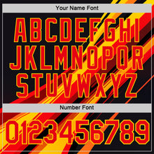 Laden Sie das Bild in den Galerie-Viewer, Custom Black Fire Red-Yellow 3D Pattern Design Line Sportswear Performance T-Shirt