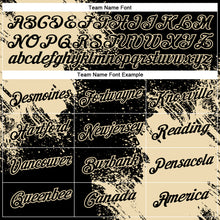 Laden Sie das Bild in den Galerie-Viewer, Custom Black Cream 3D Pattern Design Abstract Brush Stroke Performance T-Shirt