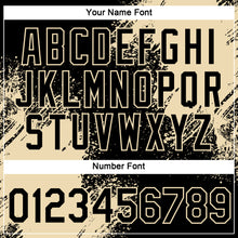 Laden Sie das Bild in den Galerie-Viewer, Custom Black Cream 3D Pattern Design Abstract Brush Stroke Performance T-Shirt