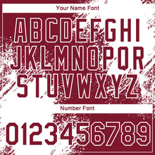 Laden Sie das Bild in den Galerie-Viewer, Custom Crimson White 3D Pattern Design Abstract Brush Stroke Performance T-Shirt