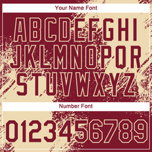 Load image into Gallery viewer, Custom Crimson Cream 3D Pattern Design Abstract Brush Stroke Performance T-Shirt