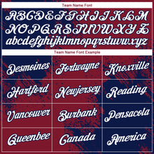 Load image into Gallery viewer, Custom Crimson White-Navy 3D Pattern Design Abstract Brush Stroke Performance T-Shirt