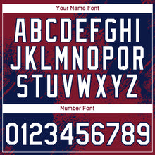 Load image into Gallery viewer, Custom Crimson White-Navy 3D Pattern Design Abstract Brush Stroke Performance T-Shirt