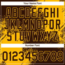 Load image into Gallery viewer, Custom Brown Gold 3D Pattern Design Abstract Brush Stroke Performance T-Shirt