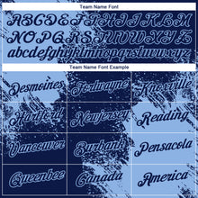 Charger l'image dans la galerie, Custom Navy Light Blue 3D Pattern Design Abstract Brush Stroke Performance T-Shirt