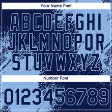 Charger l'image dans la galerie, Custom Navy Light Blue 3D Pattern Design Abstract Brush Stroke Performance T-Shirt