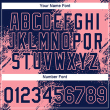 Charger l'image dans la galerie, Custom Navy Medium Pink 3D Pattern Design Abstract Brush Stroke Performance T-Shirt