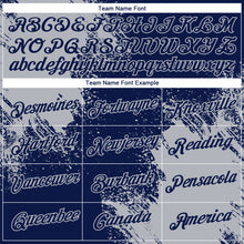 Charger l'image dans la galerie, Custom Navy Gray 3D Pattern Design Abstract Brush Stroke Performance T-Shirt