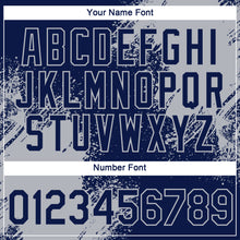 Charger l'image dans la galerie, Custom Navy Gray 3D Pattern Design Abstract Brush Stroke Performance T-Shirt