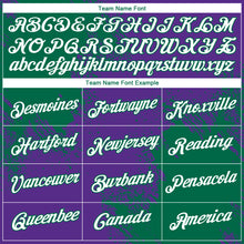 Загрузить изображение в средство просмотра галереи, Custom Purple White-Kelly Green 3D Pattern Design Abstract Brush Stroke Performance T-Shirt