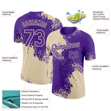 Загрузить изображение в средство просмотра галереи, Custom Purple Cream 3D Pattern Design Abstract Brush Stroke Performance T-Shirt