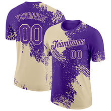 Загрузить изображение в средство просмотра галереи, Custom Purple Cream 3D Pattern Design Abstract Brush Stroke Performance T-Shirt
