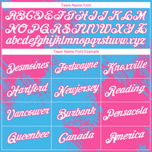 Charger l'image dans la galerie, Custom Sky Blue White-Pink 3D Pattern Design Abstract Brush Stroke Performance T-Shirt