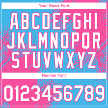 Charger l'image dans la galerie, Custom Sky Blue White-Pink 3D Pattern Design Abstract Brush Stroke Performance T-Shirt