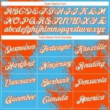 Загрузить изображение в средство просмотра галереи, Custom Sky Blue White-Orange 3D Pattern Design Abstract Brush Stroke Performance T-Shirt