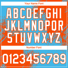 Загрузить изображение в средство просмотра галереи, Custom Sky Blue White-Orange 3D Pattern Design Abstract Brush Stroke Performance T-Shirt