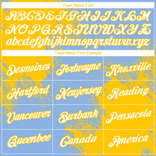 Загрузить изображение в средство просмотра галереи, Custom Light Blue White-Yellow 3D Pattern Design Abstract Brush Stroke Performance T-Shirt