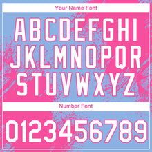 Загрузить изображение в средство просмотра галереи, Custom Light Blue White-Pink 3D Pattern Design Abstract Brush Stroke Performance T-Shirt