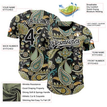 Load image into Gallery viewer, Custom Black White 3D Pattern Design Rave Party Ethnic Paisley Bandana Authentic Baseball Jersey