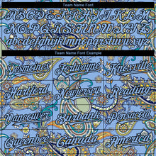 Load image into Gallery viewer, Custom Light Blue Black 3D Pattern Design Rave Party Ethnic Paisley Bandana Authentic Baseball Jersey